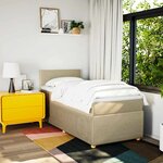 vidaXL Sommier à lattes de lit avec matelas Crème 100x200 cm Tissu