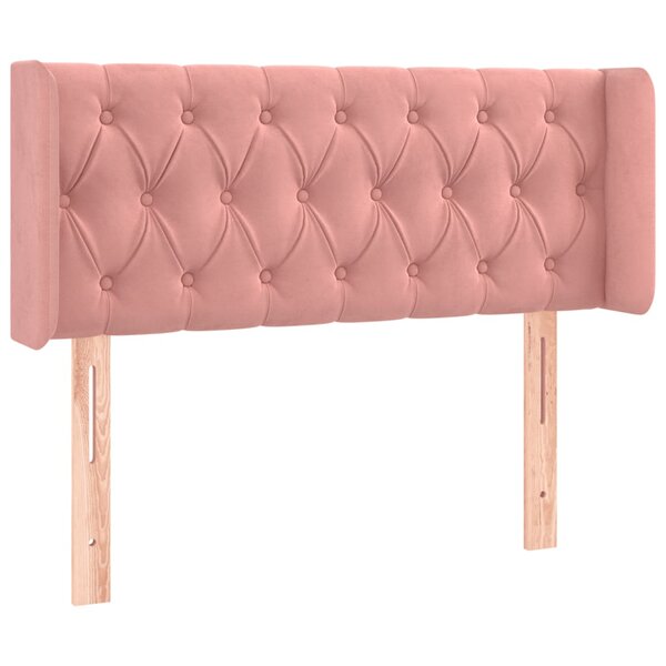 vidaXL Tête de lit avec oreilles Rose 93x16x78/88 cm Velours