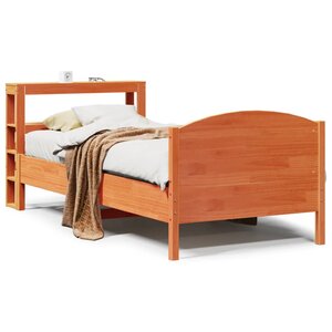 vidaXL Cadre de lit sans matelas cire marron 75x190 cm bois pin massif