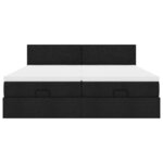 VidaXL Cadre de lit ottoman avec matelas noir 160x200 cm tissu