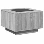 vidaXL Table basse avec LED sonoma gris 60x60x40 cm bois d'ingénierie
