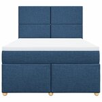 vidaXL Sommier à lattes de lit avec matelas Bleu 160x200 cm Tissu