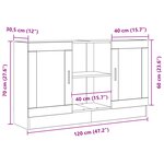 Buffet vidaXL en chêne noir 120x30 5x70 cm en bois d'ingénierie
