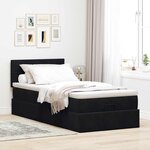 vidaXL Cadre de lit ottoman avec matelas noir 90x190 cm velours