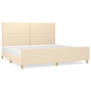 vidaXL Cadre de lit sans matelas crème 200x200 cm tissu
