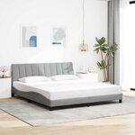 vidaXL Cadre de lit sans matelas gris clair 180x200 cm tissu