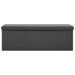 Banc banquette de rangement pliable 110 x 38 x 38 cm pvc gris 02_0010991