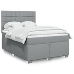 vidaXL Sommier à lattes de lit avec matelas Gris clair 160x200cm Tissu