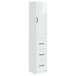 vidaXL Ensemble de Meubles 2 Pièces Blanc brillant 33 x 34 5 x 87 cm