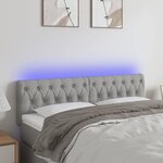 vidaXL Tête de lit à LED Gris clair 160x7x78/88 cm Tissu
