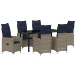 vidaXL Ensemble de salle à manger pour jardin 7 Pièces Noir Poly rotin