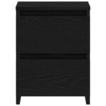 vidaXL Cabinet de chevet avec tiroir 2 Pièces Chêne noir 30 x 30 x 40 cm