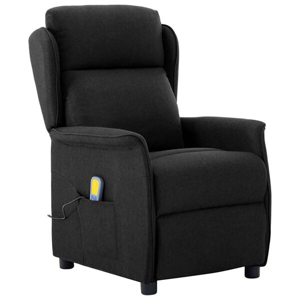 vidaXL Chaise de massage Noir 93.5 x 67.5 x 101.5 cm tissu