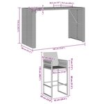 vidaXL Ensemble de bar de jardin 5 Pièces sans coussins gris poly rotin