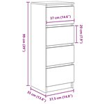 vidaXL Buffet chêne artisanal 37 5x35x99 cm bois d'ingénierie