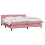 vidaXL Sommier à lattes de lit avec matelas rose 180x210 cm velours