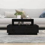 vidaXL Table basse Noir 80x55x40 5 cm Bois massif de pin