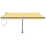 vidaXL Auvent manuel rétractable sur pied 400x350 cm Jaune/Blanc