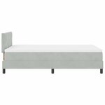 vidaXL Lit box avec matelas et lumière LED Gris clair 120x190 cm Velours
