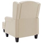 vidaXL Fauteuil avec repose-pied Crème Tissu