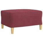 vidaXL Ensemble de canapés 3 Pièces avec repose-pied rouge bordeaux tissu