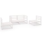 Salon de jardin meuble d'extérieur ensemble de mobilier 4 pièces blanc bois de pin massif 02_0016217