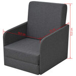 vidaXL Fauteuil convertible gris foncé tissu