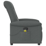 vidaXL Fauteuil inclinable de massage en tissu gris foncé