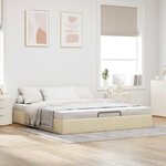 VidaXL Cadre de lit ottoman sans matelas crème 160x200 cm tissu
