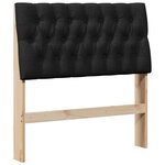 vidaXL Tête de lit capitonnée Noir 90 cm Pin massif