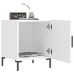 vidaXL Table de chevet blanc 40x40x50 cm bois d’ingénierie