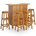 vidaXL Ensemble de bar de jardin 5 Pièces Bois d'acacia solide