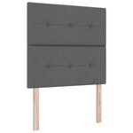 vidaXL Lit à ressorts avec matelas et LED gris foncé 90 x 200 cm en tissu