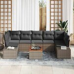 vidaXL Ensemble de canapé de jardin 8 Pièces Gris