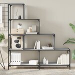 vidaXL Bibliothèque à 4 niveaux sonoma gris bois d'ingénierie