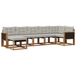 vidaXL Ensemble de canapés d'extérieur 7 Pièces Naturel et gris clair