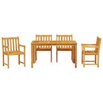 Ensemble de jardin 5 pièces en bois massif d'acacia