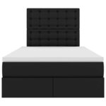 vidaXL Lit avec rangement et LED Noir 120 x 190 cm Simili cuir