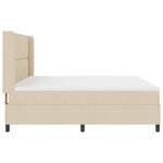 vidaXL Lit à ressorts avec matelas Crème 200 x 200 cm tissu