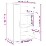 vidaXL Buffet Chêne noir 60 x 31 x 84 cm Bois d'ingénierie