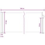 vidaXL Store latéral rétractable 300 x 100 cm Polyester Rectangulaire