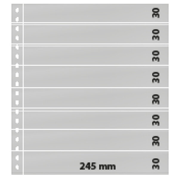 Feuilles de classement Omnia Lindner à 8 bandes pour timbres-poste. Fond - Blanc