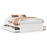 vidaXL Cadre de lit sans matelas avec tiroirs blanc 160x200cm bois pin