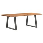vidaXL Table à manger marron clair bois de chêne massif rectangulaire