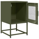 vidaXL Table de chevet vert olive 36x39x60 5 cm acier laminé à froid