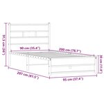 vidaXL Cadre de lit en métal sans matelas chêne marron 90x200 cm