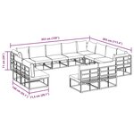 vidaXL Ensemble de canapé de jardin avec coussin 12 Pièces Noir Aluminium