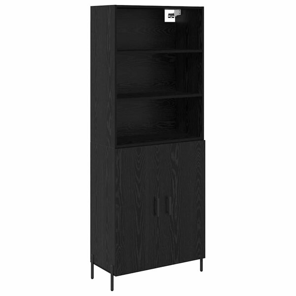 vidaXL Haut Armoire Chêne noir 69 5 x 34 x 180 cm Bois d'ingénierie