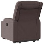 vidaXL Fauteuil inclinable de massage Marron foncé Tissu