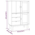 vidaXL Buffet haut OTTA marron et gris 85x43x125 cm bois massif de pin